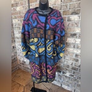 Vintage Oversized Mohair Knit Cardigan Coat
Size: L